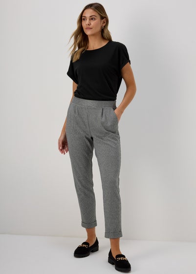 Black Mini Dogtooth Trousers - Size 8