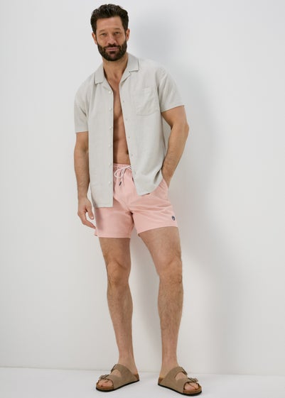 Pink Embroidered Swim Shorts