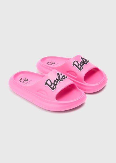 Girls Barbie Pink Cloud Sliders (Younger 10-Older 5)