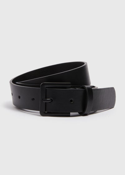 Black Thin PU Belt