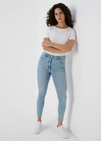 Mid Wash Ankle Grazer Skinny Jeans