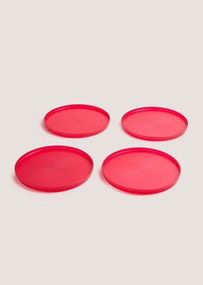 Outdoor 4 Pack Pink Plates