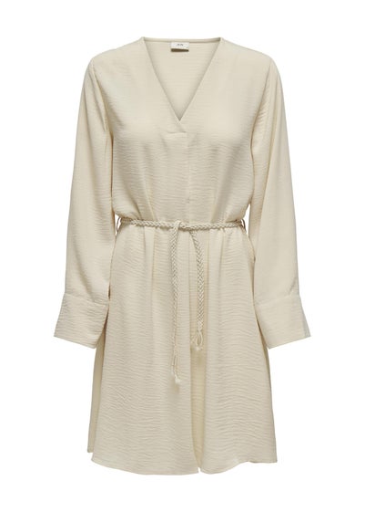 JDY Cream V Neck Belt Dress