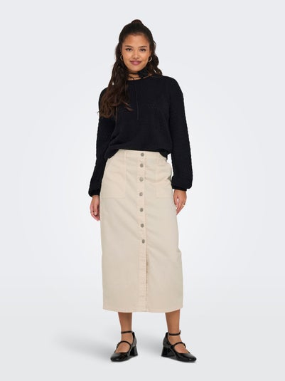 JDY Ecru Nora Pocket Skirt