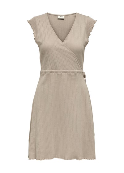 JDY Taupe Salsa Life Mini Wrap Dress