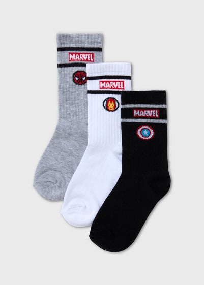 Marvel Boys 3 Pack Multicoloured Socks (Younger 6-Older 5.5)