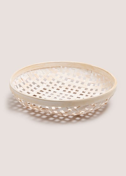 Natural Large Bamboo Tray (7cm x 25cm x 25cm)