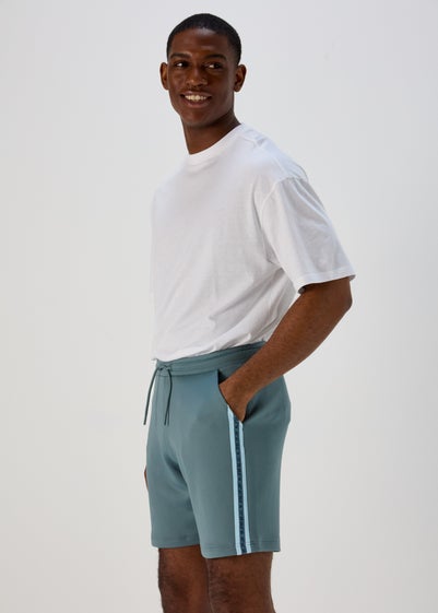 Teal Tape Jogger Shorts