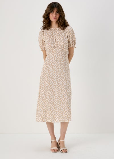 Et Vous Nude Spot Print Midi Tea Dress