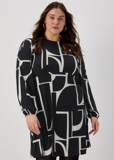 Et Vous Monochrome Geometric Mini Dress