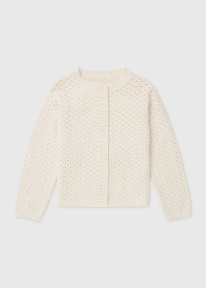 Girls Cream Crochet Cardigan (1-7yrs)