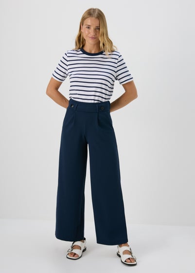 JDY Navy Geggo Button Trousers