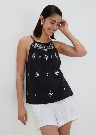 Black Embroidered Cami