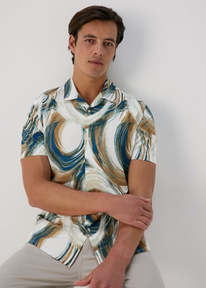 Ecru Abstract Swirls Shirt