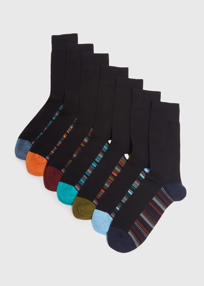 7 Pack Stripe Socks - Sizes 6 - 8.5