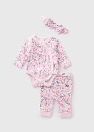 Disney Baby Pink Marie 3 Piece Bodysuit Set (Newborn-18mths)