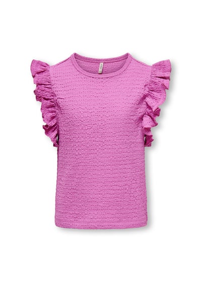 Girls Pink Frill Top (5-13yrs)