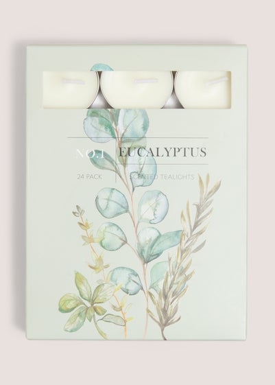 24 Pack Eucalyptus Cottage Tealight Candles