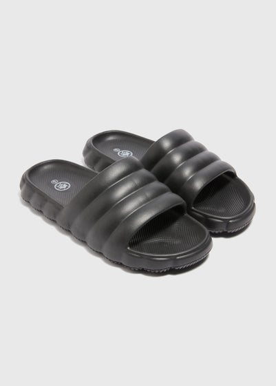 Black Chunky Bubble Sliders