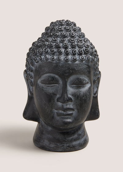 Black Small Buddha Head (21.3cm x 12.8cm x 12cm)