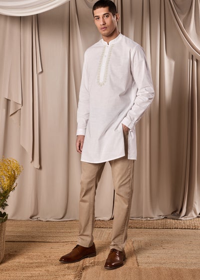 White Eid Kurta Shirt - Large