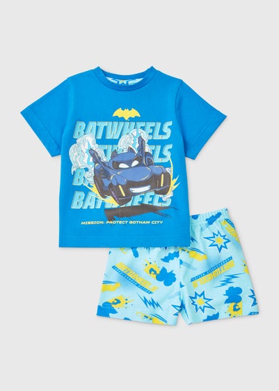 DC Comics Boys Blue Bat Wheels Shortie Set (18mths-8yrs)