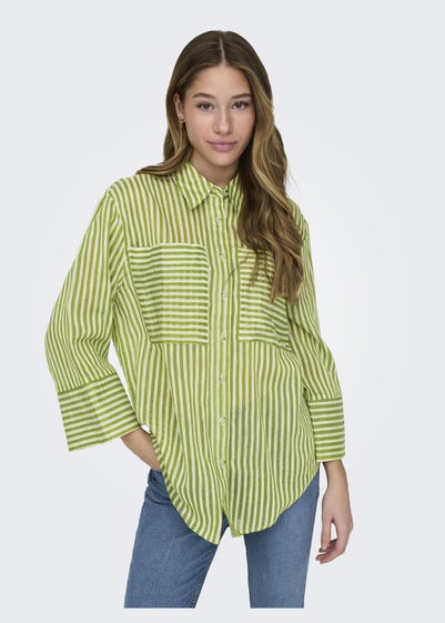 JDY Green Martina Stripped Shirt