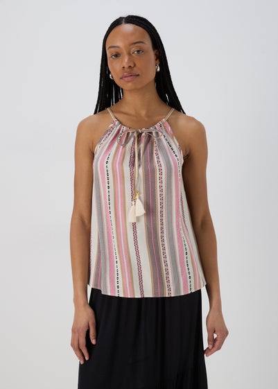 Multicolour High Apex Viscose Cami Top