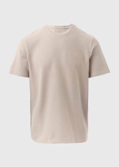 Beige Ribbed T-Shirt