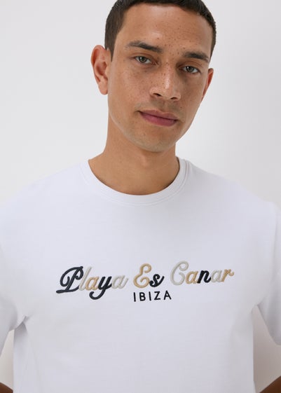 White Ibiza Embroidered T-Shirt