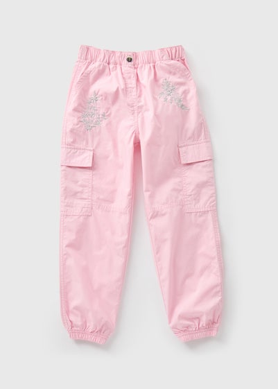 Girls Light Pink Embellished Cargo Trousers (1-7yrs)