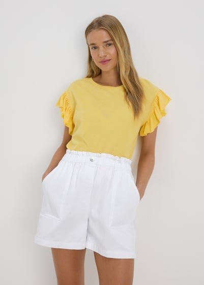 White Paperbag Shorts - Size 10