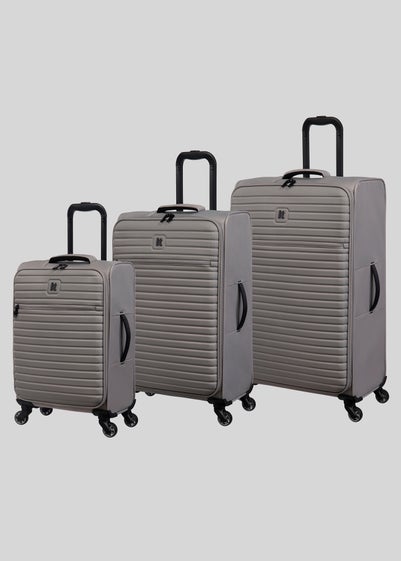 IT Luggage Grey Soft Shell Suitcase