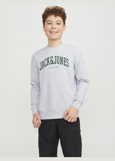 Jack & Jones Boys White Crew Neck Sweatshirt (8-16yrs)