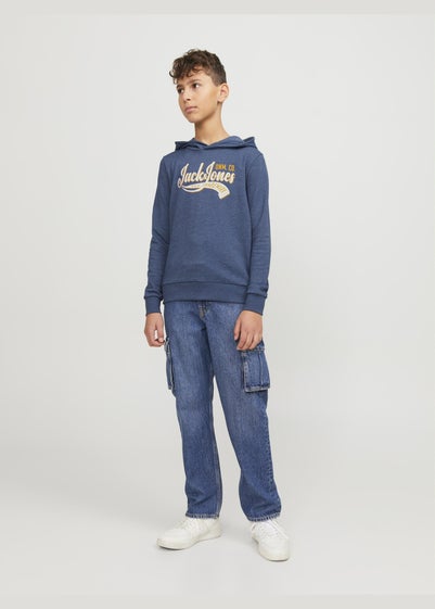 Jack & Jones Boys Blue Hooded Sweatshirt (8-16yrs)