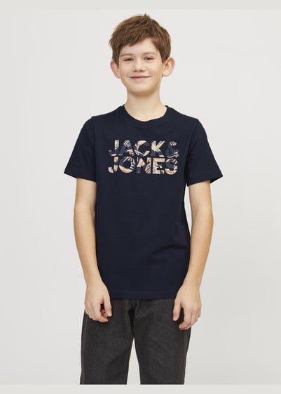 Jack & Jones Navy Slogan T-Shirt (6-16yrs)