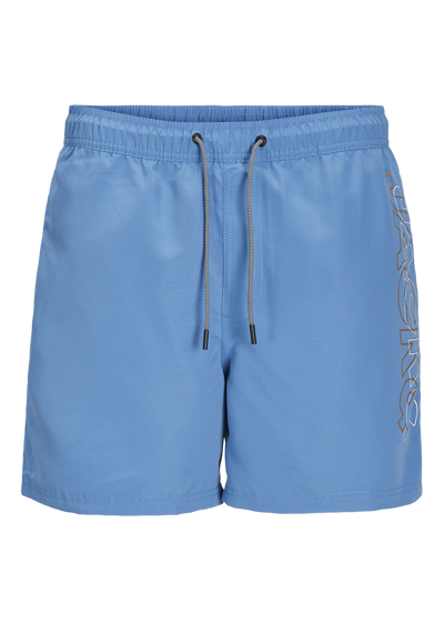 Jack and Jones Boys Blue Double Logo Swim Shorts (8-16yrs)