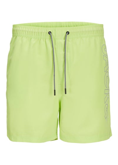 Jack & Jones Boys Green Double Logo Swim Shorts (8-16yrs)