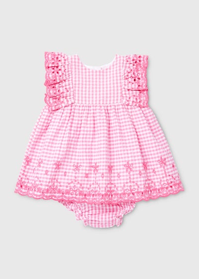 Baby Pink Gingham Frill Dress & Knickers Set (Newborn-23mths)