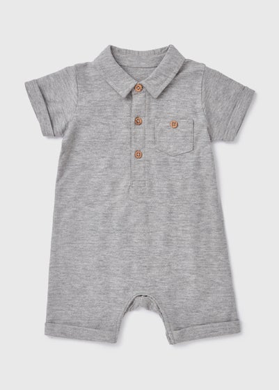 Baby Grey Stripe Romper (Newborn-18mths)