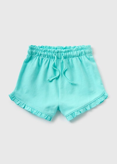 Girls Blue Aqua Sweat Shorts (1-7yrs)