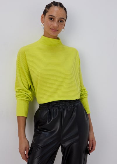 Lime Rib High Neck Top