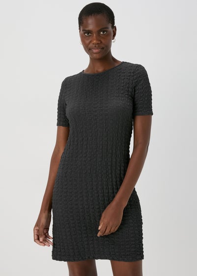 Charcoal Hypertexture Mini Dress