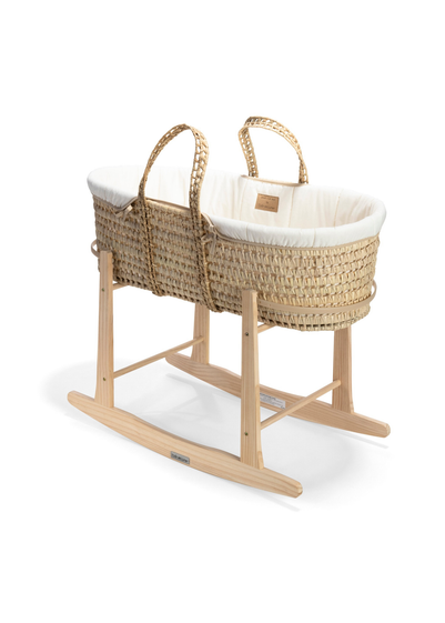 Clair de Lune Organic Palm Moses Basket with Rocking Stand