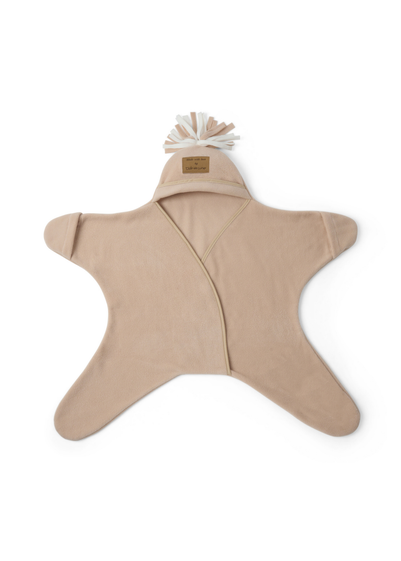 Clair de Lune Star Fleece Beige Wrap Blanket