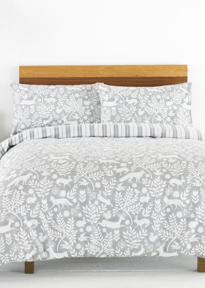 furn. Skandi Woodland Floral Brushed Cotton Duvet Cover Set