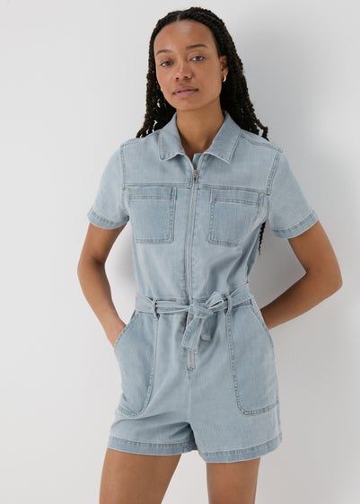 Lightwash Blue Denim Playsuit