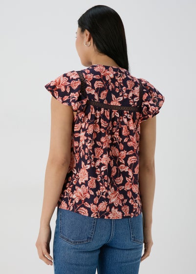 Et Vous Navy Floral Blouse