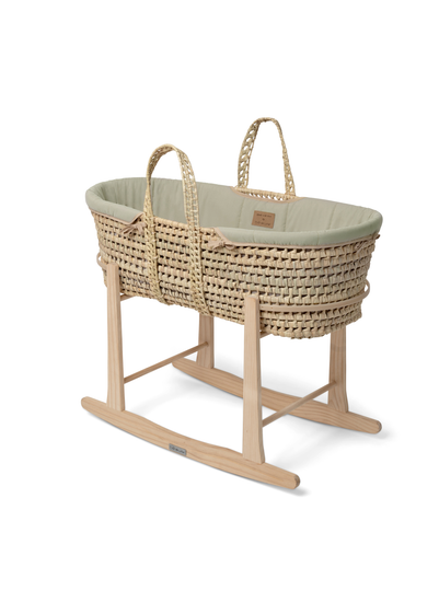 Clair de Lune Organic Palm Moses Basket - With Stand