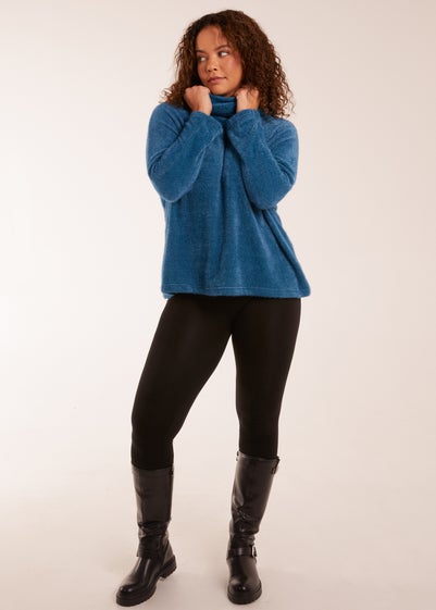 Blue Vanilla Teal High Neck Jumper